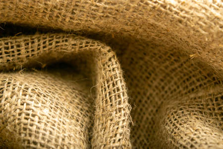 Burlap with a rough texture. Surface texture. Close upの写真素材