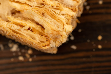 Layer cake with buttercream, close-up, selective focusの写真素材