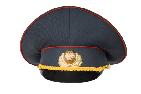 Police hat, against a white background   Belarus police officer