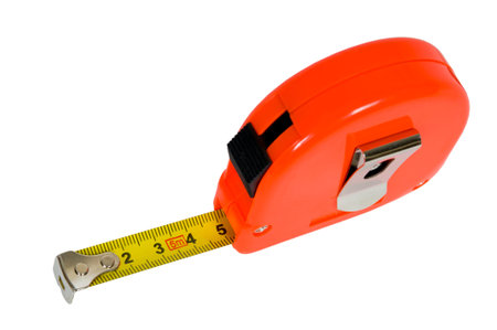 Tape measure isolated on the white background