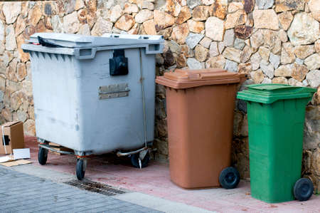 Dirty garbage tanksの写真素材