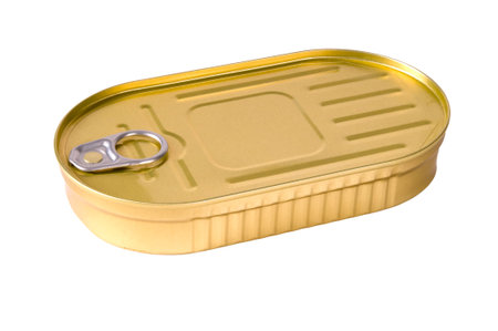 Tin cans isolated on whiteの写真素材