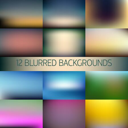 12 blurred backgroundsのイラスト素材