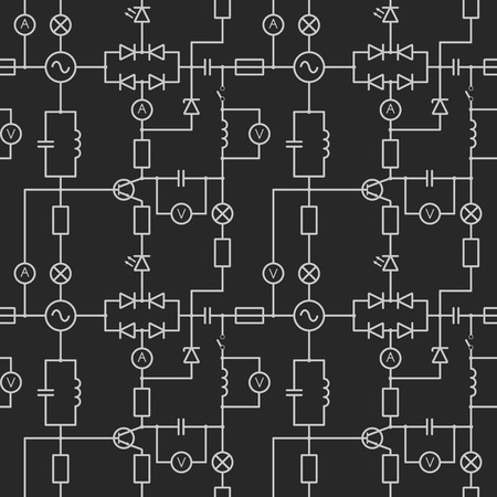 seamless pattern with electric circuitのイラスト素材