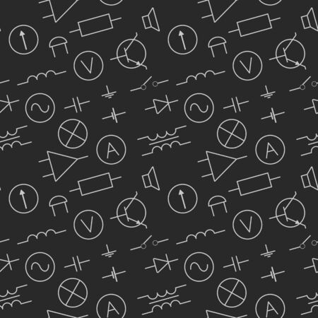 seamless pattern with electric elementsのイラスト素材
