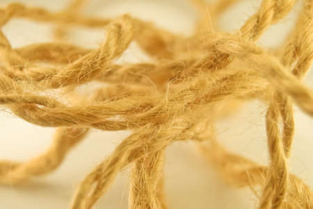 Natural fiber yarn entwinedの写真素材