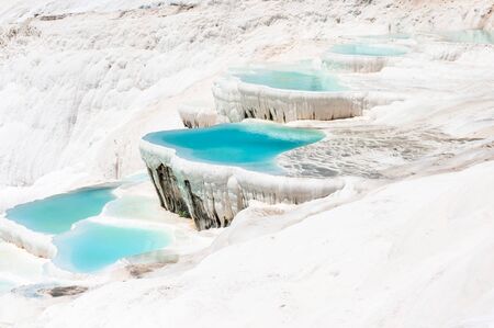 Pamukkale in Turkey - natural mineral travertine poolsの写真素材