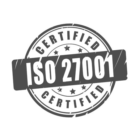 ISO 27001 certified vector illustration stampのイラスト素材