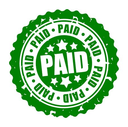 Vector illustration round stamp PAIDのイラスト素材