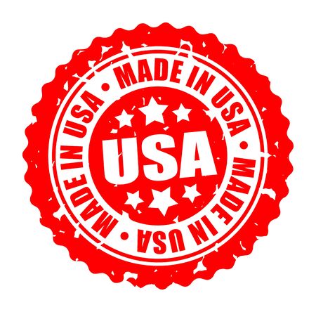 Vector illustration round stamp MADE IN USAのイラスト素材