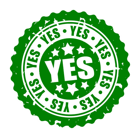 Vector illustration round stamp YESのイラスト素材
