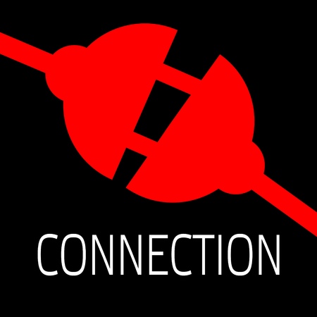 Concept connection or disconnection electricity. Red power plug on black background.の写真素材