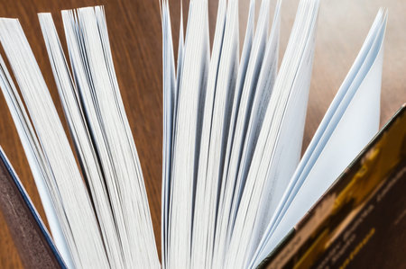 Standing book on the table in library