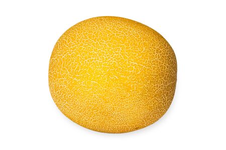 One yellow melon isolated on white backgroundの写真素材