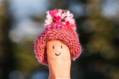 Happy thumb with capの写真素材