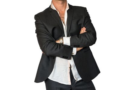 Man in business suit on white backgroundの写真素材