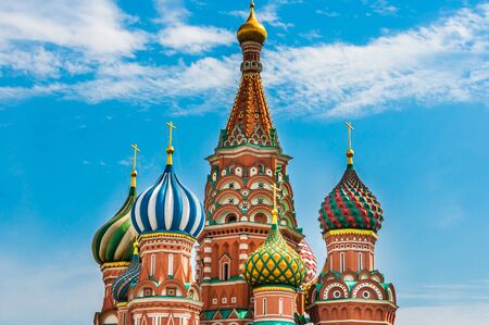 St. Basils cathedral on Red Square in Moscow, Russiaの写真素材