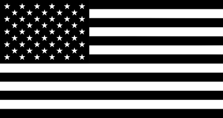 Black and white flag of United States of America, USA - vector graphicsのイラスト素材