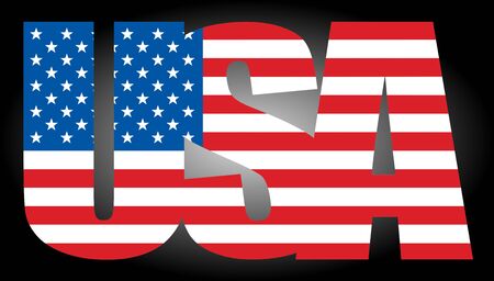 Isolated USA flag text icon - vector graphicsのイラスト素材