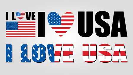 I love USA vector illustrationのイラスト素材