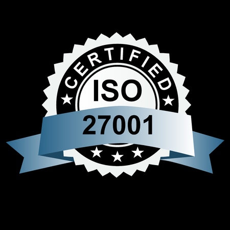 ISO certified emblem, ISO stamp quality symbolのイラスト素材