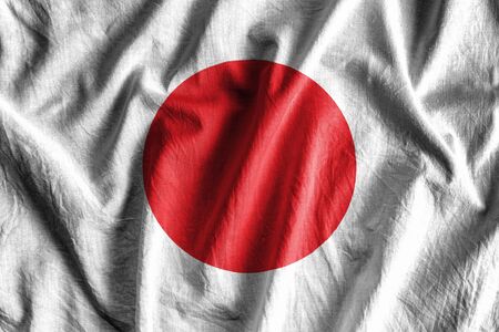 Waving flag of Japanの写真素材