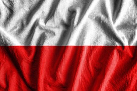 Waving flag of Polandの写真素材