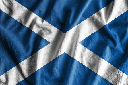 Waving flag of Scotlandの写真素材