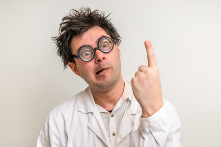 Mad scientist got the great idea in his laboratoryの写真素材