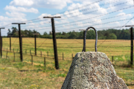 Remains of iron curtain near border of Czech republic, Europeの写真素材