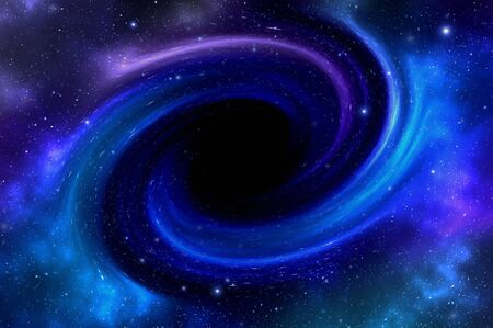 Black hole with stars and nebula somewhere in deep space - fantastic universe conceptの写真素材