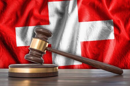 Gavel and Switzerland flagの写真素材