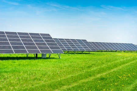 Ecological solar power plant using renewable energy from the Sunの写真素材