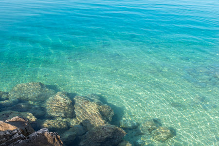 Beautiful Adriatic Sea with rocks on beach in Croatia