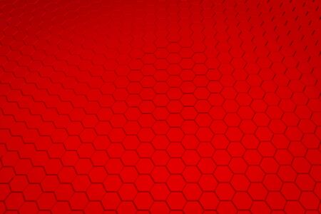 Red hexagon pattern - honeycomb concept. 3D Rendering.の写真素材