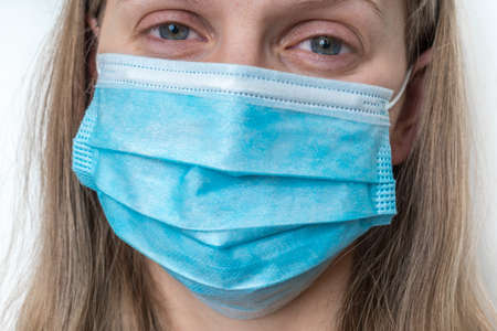 Woman with medical face mask - Coronavirus COVID, MERS, SARS epidemic conceptの写真素材