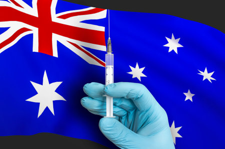 Vaccination in Australia. Vaccine to protectの写真素材