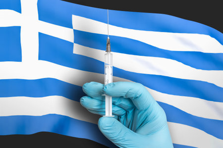 Vaccination in Greece. Vaccine to protect againstの写真素材