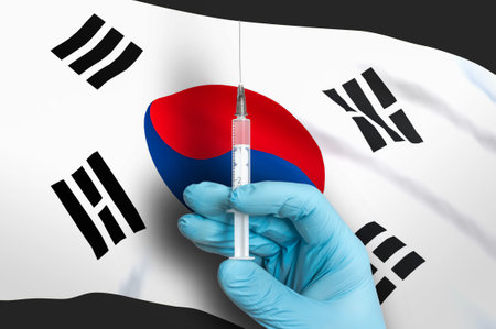 Vaccination in South Korea. Vaccine to protectの写真素材