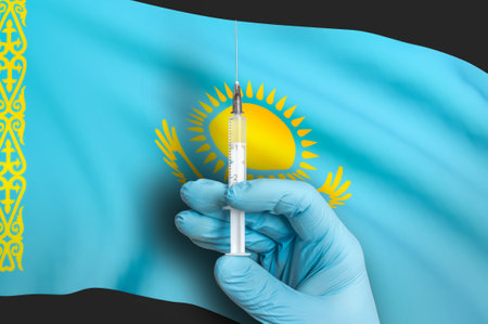 Vaccination in Kazakhstan. Vaccine to protectの写真素材