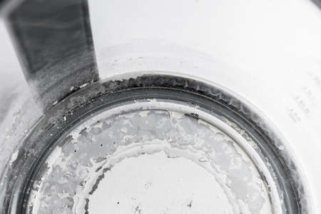 Kettle with white limescale surface - hard water conceptの写真素材