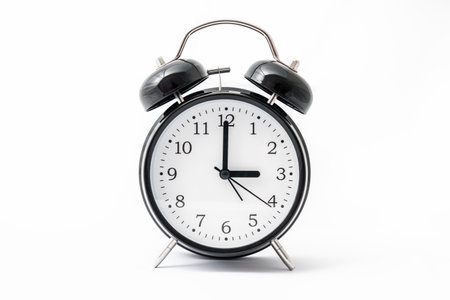 Alarm clock with double bell - winter time and summer time conceptの写真素材