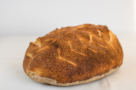 oval home made loaf of bread. Food concept.の写真素材