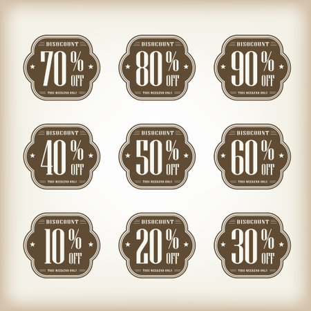 vintage badge discount label tag collection best for boost your product salesのイラスト素材