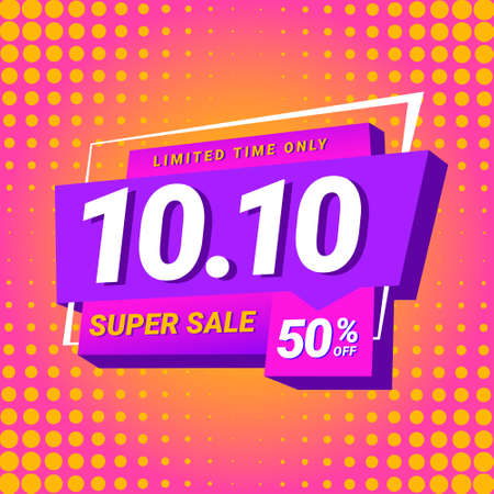 10.10 shopping day banner with gradient color perfect for your product promotion saleのイラスト素材