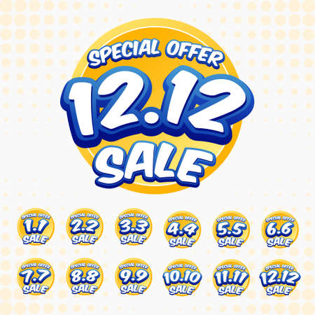 set of 10 10 sticker or label banner template perfect for boost your product promotion salesのイラスト素材