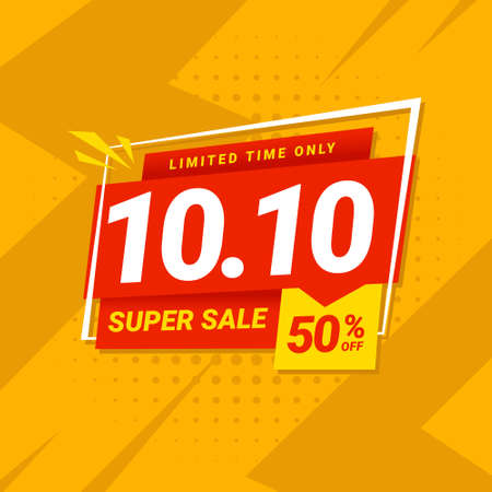 10.10 super sale, modern online shopping day banner template perfect for your product promotion saleのイラスト素材