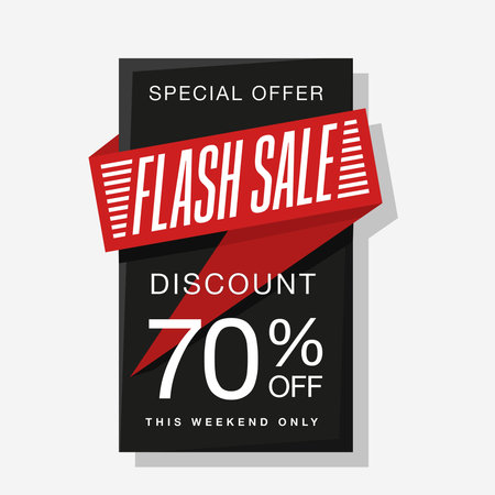 flat design flash sale banner template discount sale background