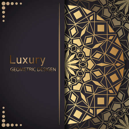 luxury ornamental mandala design background in gold color. ornament elegant invitation wedding cardのイラスト素材
