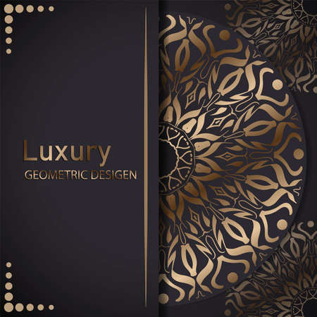 luxury ornamental mandala design background in gold color. ornament elegant invitation wedding cardのイラスト素材